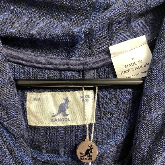 KANGOL Men's Dark Blue Hooded Sweater Soft Pullover Lightweight Sz. M NWT - Picture 4 of 8